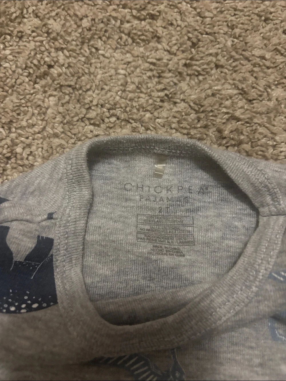 chick pea Gray Dinosaur Print Kids Pajama Set